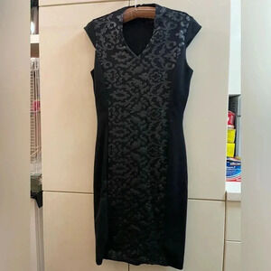 Hal Rubenstein Cocktail Dress Women Size 2X Red V Neck Sleeveless Maxi Preppy